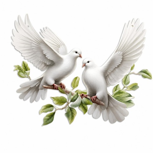 Decorazione con colombe - con,