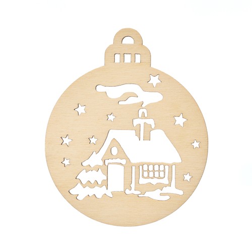 Pallina natalizia legno con - natalizia,