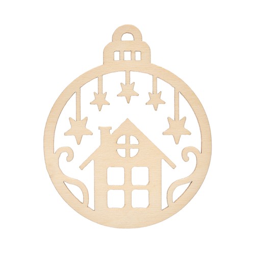 Pallina natalizia legno a - in,