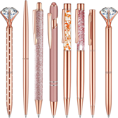 Pezzi penne sfera oro - 8, rosa
